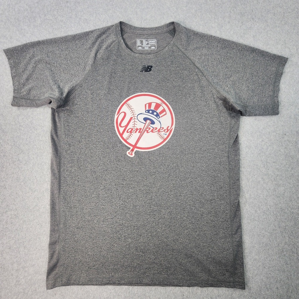 New York Yankees New Balance Gray T-Shirt Mens Medium Gray‎ NB DRY Athleticwear